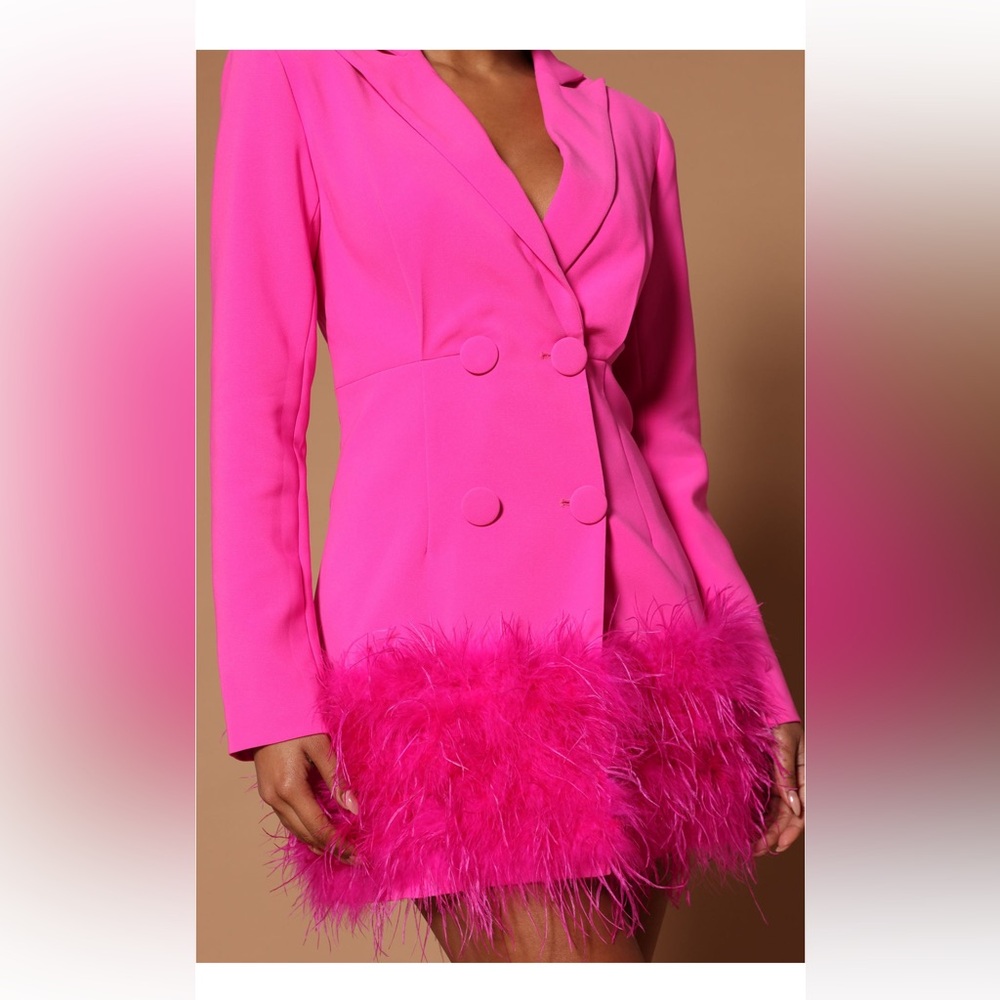 Large Fiesty Pink Blazer Dress 🌸